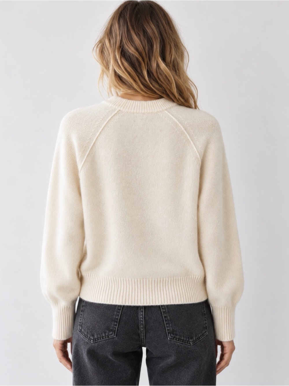 Babaton 100% Cashmere Luxe Crewneck Sweater Birch M - Picture 3 of 12